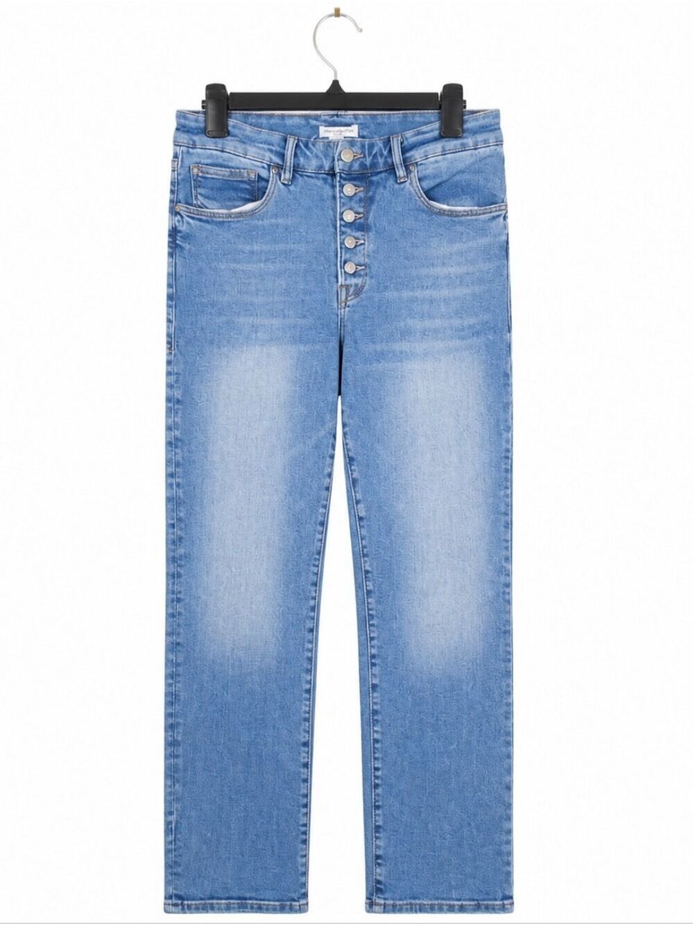 Good American Light Blue High Rise Button Fly Women's Jean Size 14 32 Straight